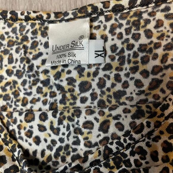 vintgage Under Silk 100% silk tank top cheetah animal print size xl y2k 90s - Picture 2 of 6